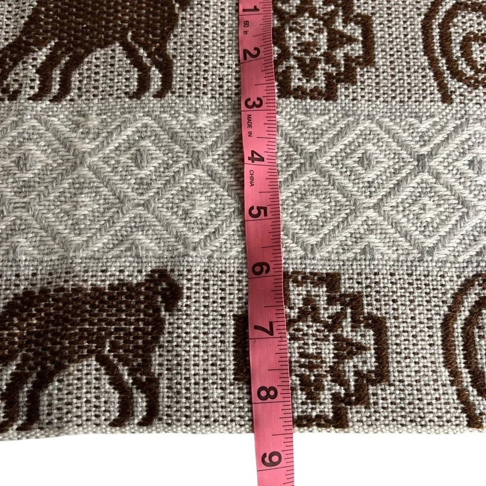 Alpaca Andes Woven Scarf Gray Brown Llama Geometric Fringe Winter Wrap‎